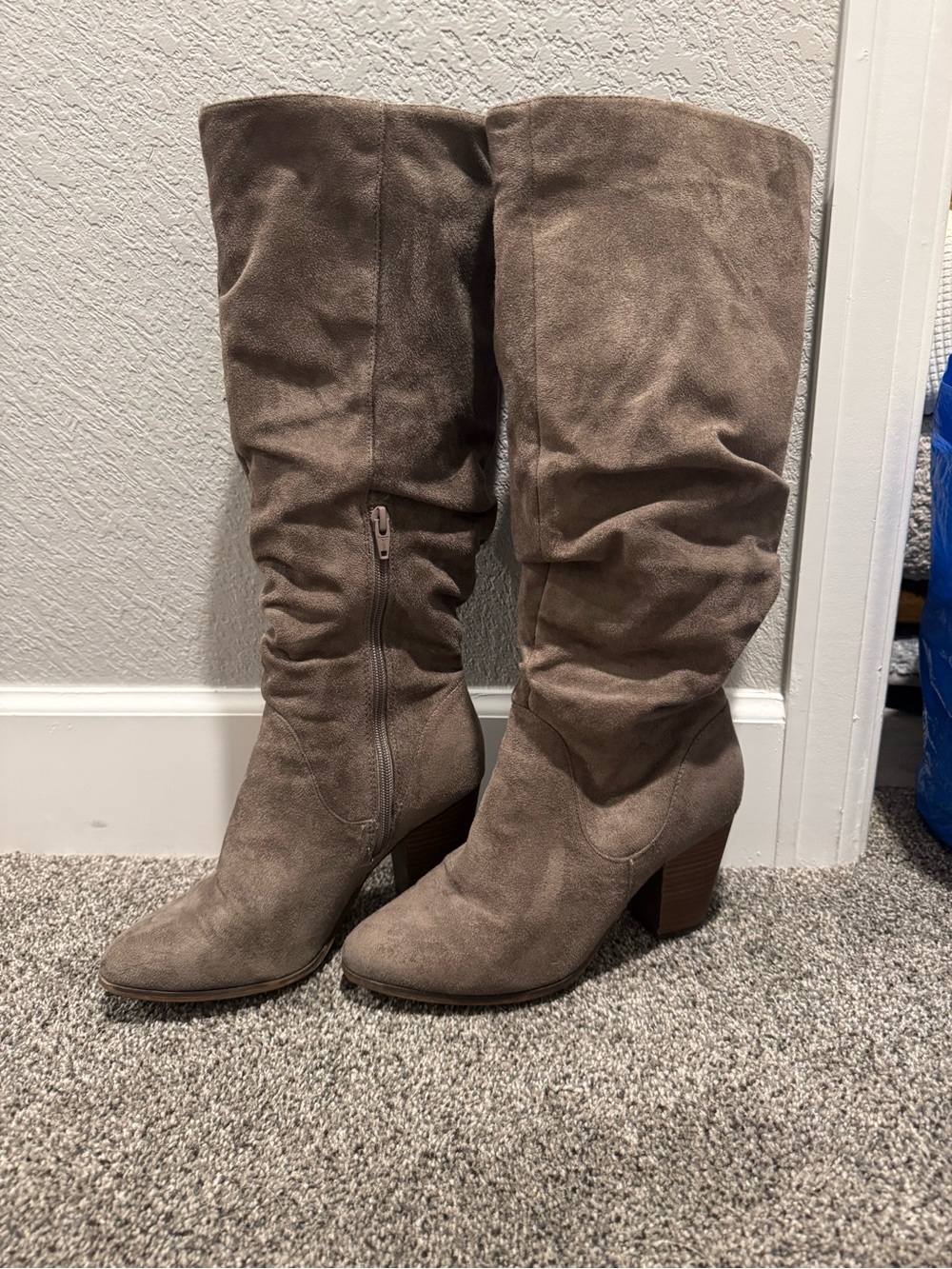Target Taupe Suede Slouch Knee-High Boots